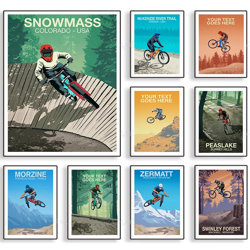 Picture Of Mountain Biking - Poster jejak sepeda Gunung Snowmass Morzine