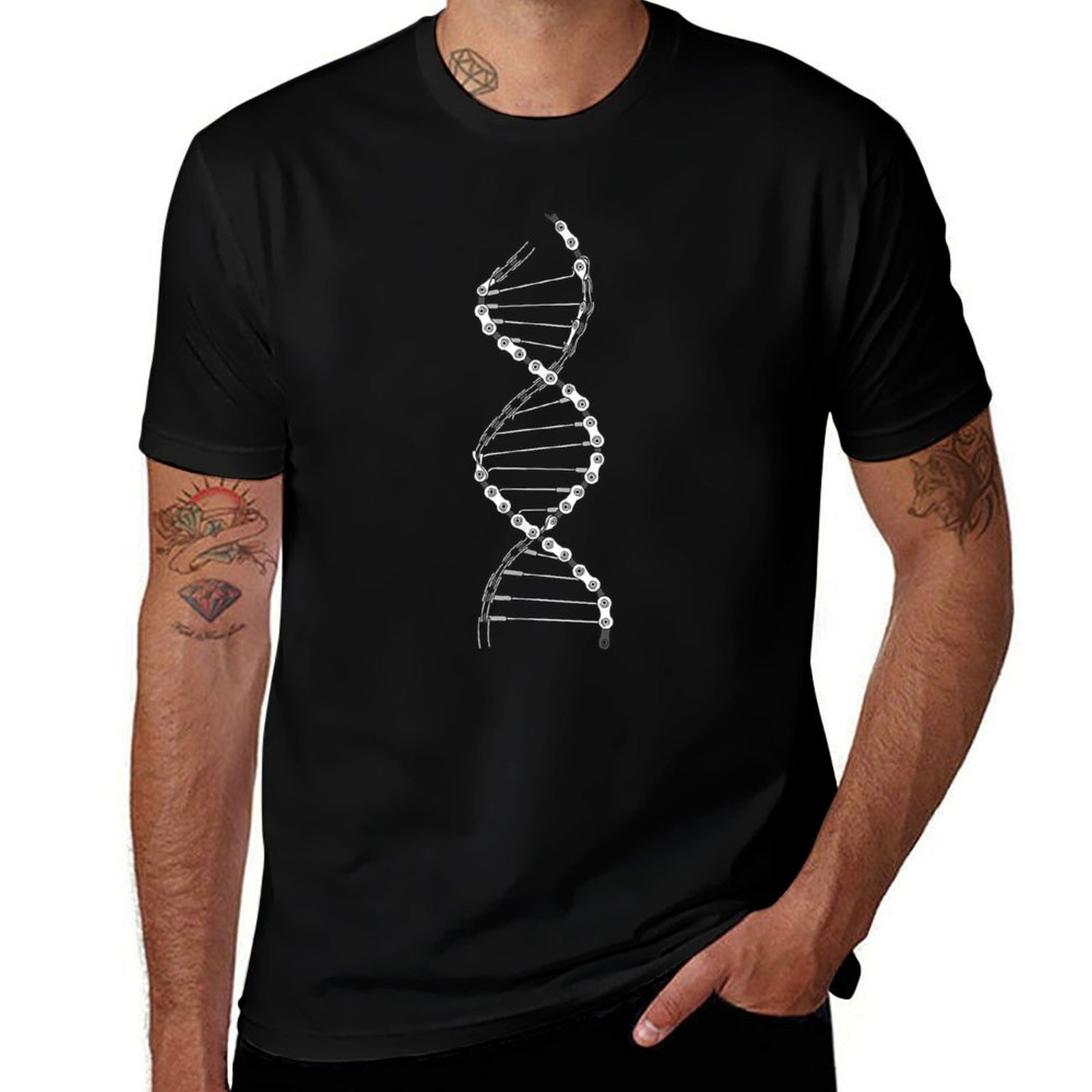 Mountain Biking Outfit - Kaos Lucu Motif Rantai Sepeda DNA