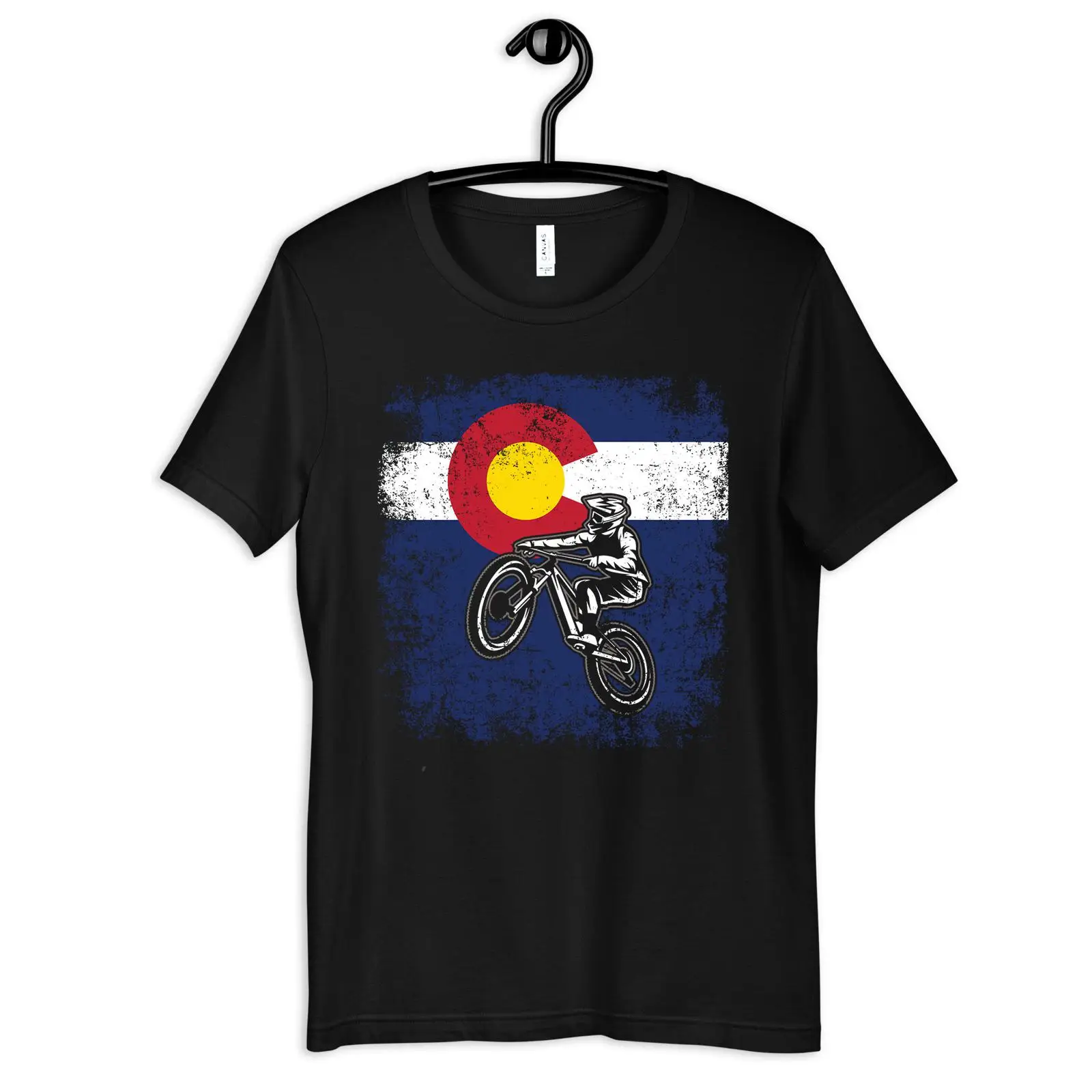 Mountain Biking Colorado - Kaos Bersepeda Gunung Bendera Colorado Vintage