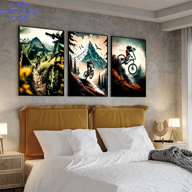 Picture Of Mountain Biking - AZNM Poster Sepeda Gunung Modern dan