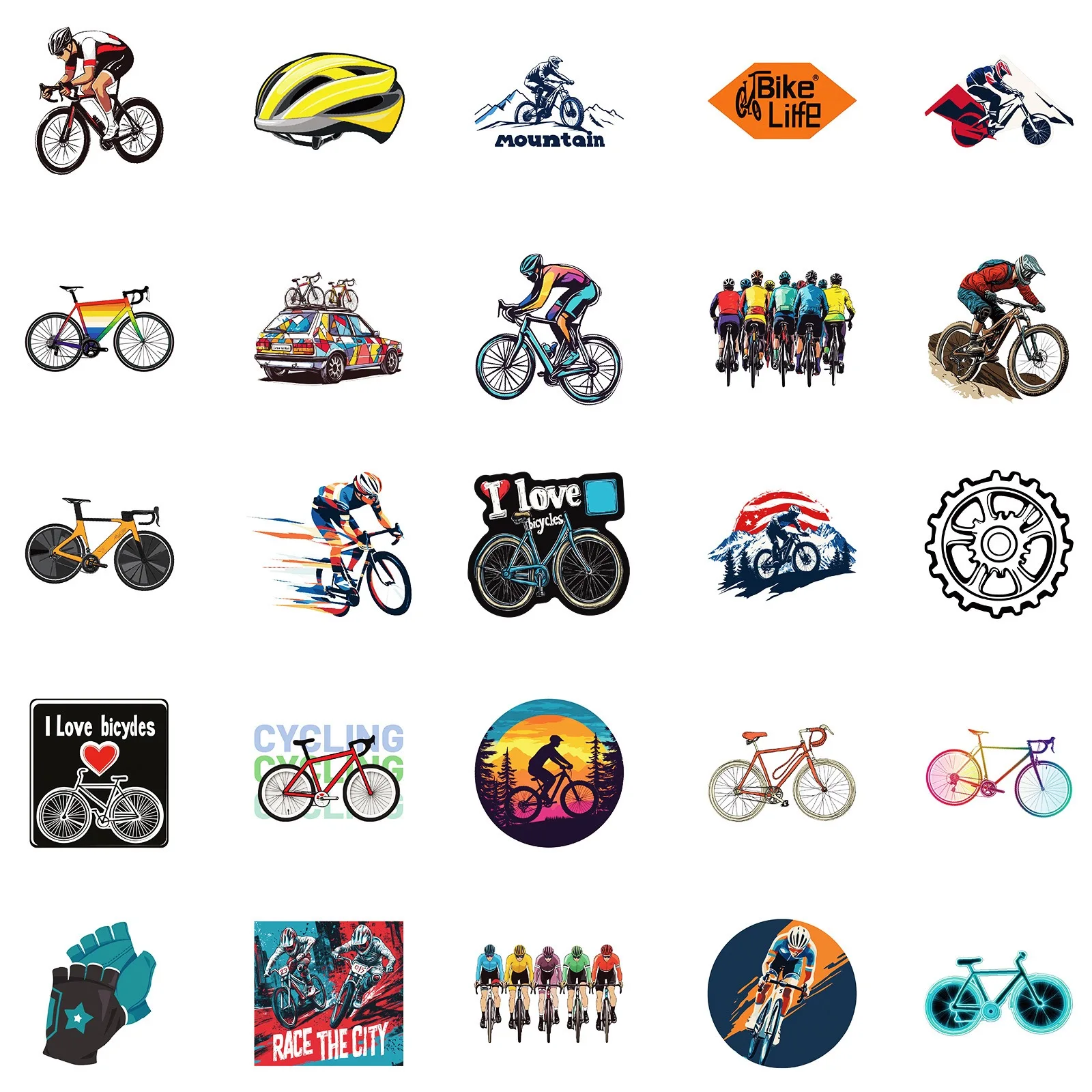 50pcs/pak Stiker Grafiti Seped - Mountain Biking Kids ulasan dan harga